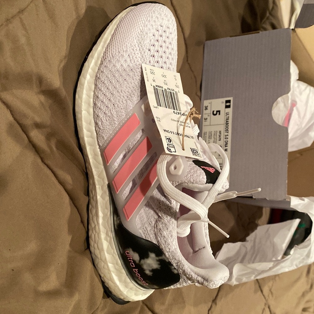 NWT in box Adidas Ultraboost 5.0 DNA women’s size 5 sneakers.